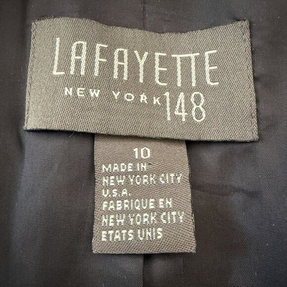 Lafayette 148 Navy Blue Blazer Jacket 3 botton Size 10 Made In NYC USA Pockets - Picture 3 of 11